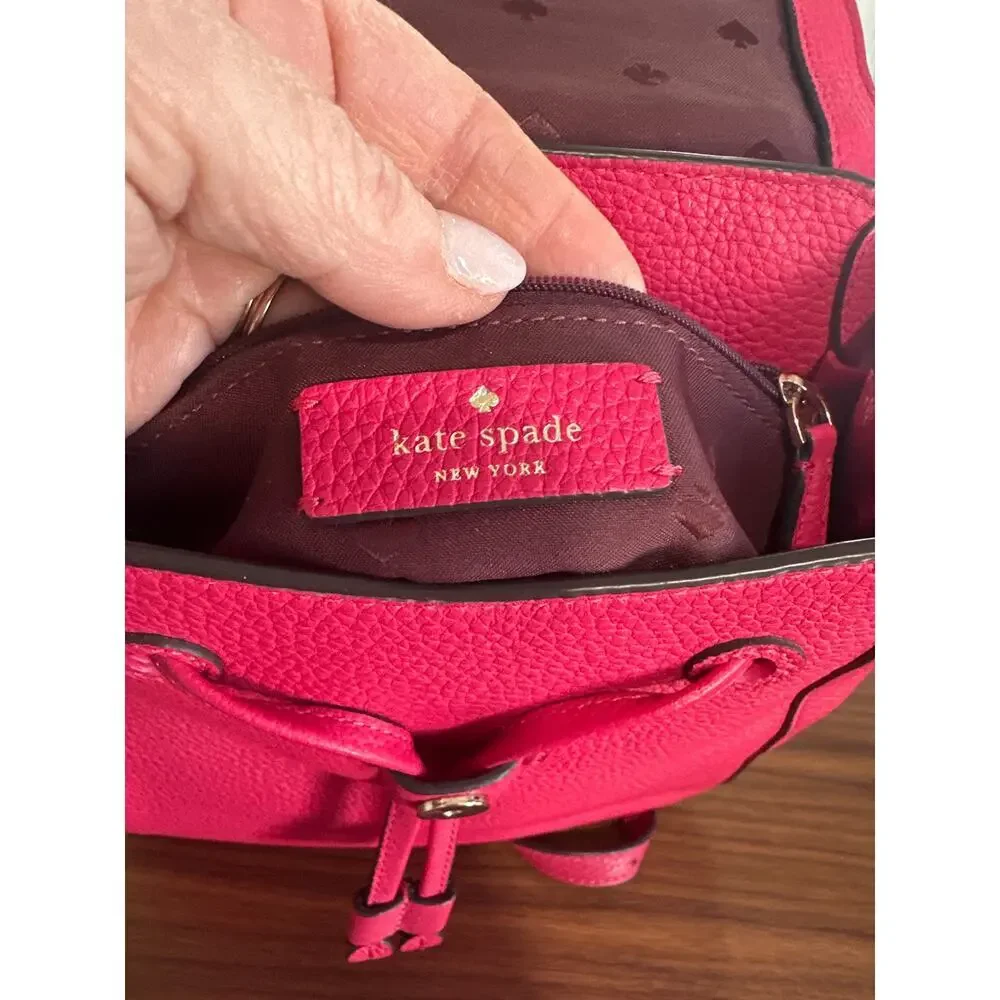 Kate Spade Leila Pebbled Leather Flap Backpack